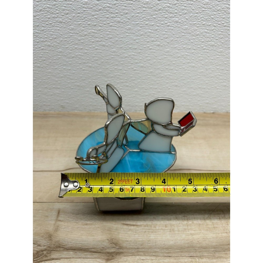 Vtg Christmas Angels Stained Glass Sankyo Japan Music Box Carousel Amazing Grase - Picture 7 of 11